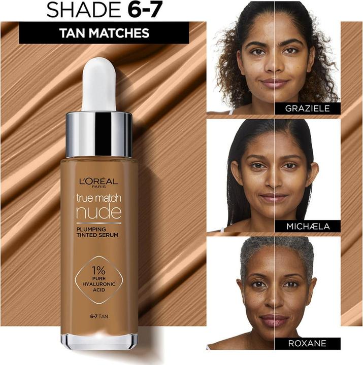 Actual product image L'Oréal Paris L'Oréal - True Match Nude Plumping Tinted Serum - Tan 6-7 (6-7 Tan)
