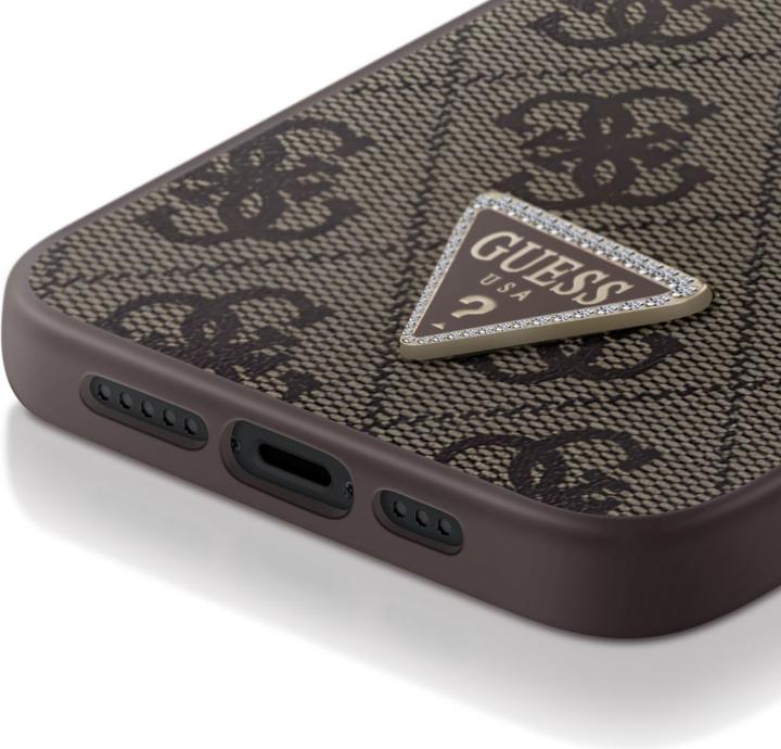 Immagine prodotto Guess PU Strass Triangle metalinis logotipo d??klas, gonne iPhone 15 Plus rudas (Apple iPhone 15 Plus)