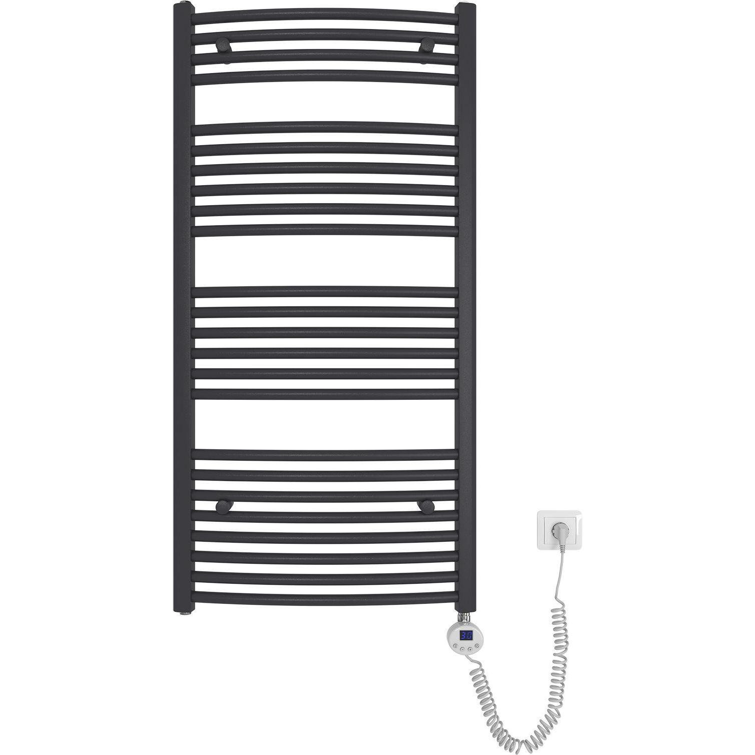 Emke Elektrischer Badheizkörper, Badheizung Elektrisch, Anthrazit 120x60cm 600W, Heizkörper, Grau