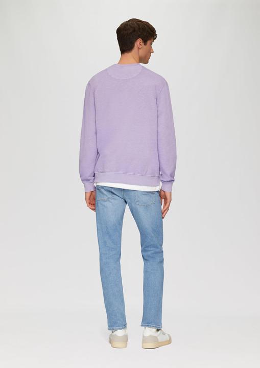 Produktbild S.Oliver Sweatshirt Sweatshirt mit Garment Dye und Logo-Detail (S)
