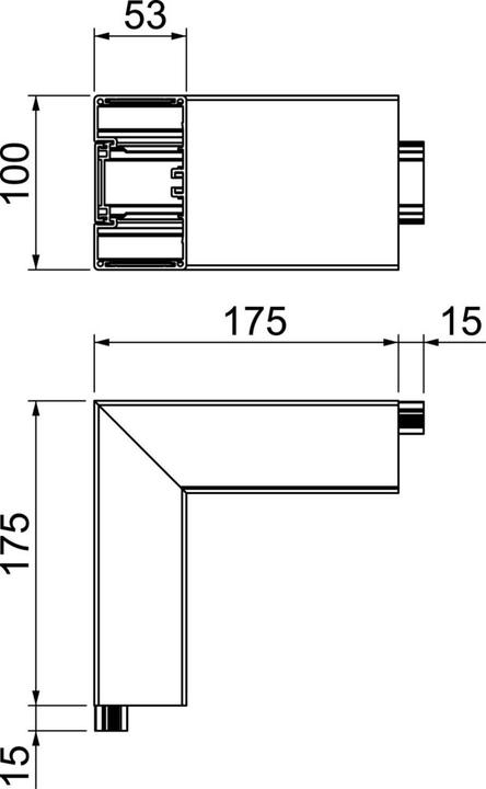 Actual product image OBO Bettermann OBO GA-AS53100RW External corner aluminium rigid form pure white (5.30 cm)