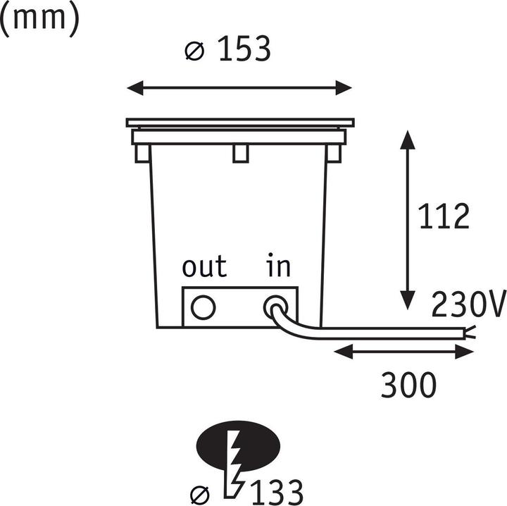 Image du produit Paulmann Encastré de sol Outdoor 230V Durea (850 lm, IP67)