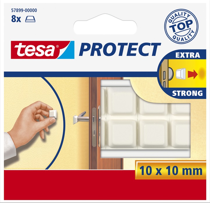 tesa PROTECT Türschutzpuffer (Anschlagdämpfer, 8 Stück)