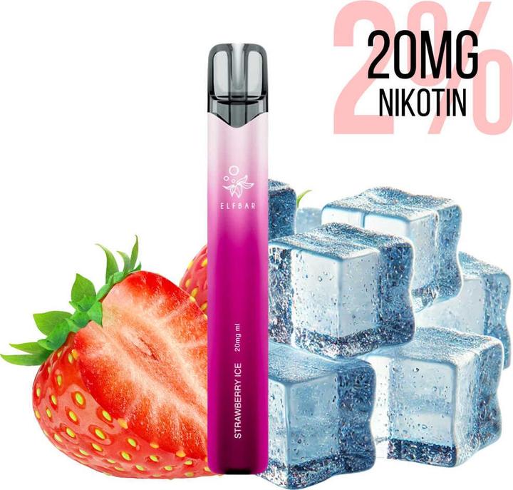 Actual product image Elfbar 1000, Strawberry ICE (Cool, Freshness)