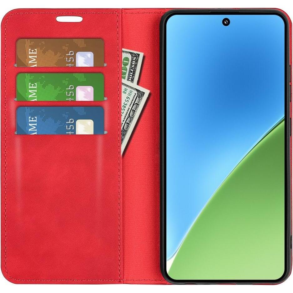 Thumbnail - Cover-Discount Xiaomi 15 - Stand Flip Case Hülle (Xiaomi Redmi Note 15), Smartphone Hülle, Rot