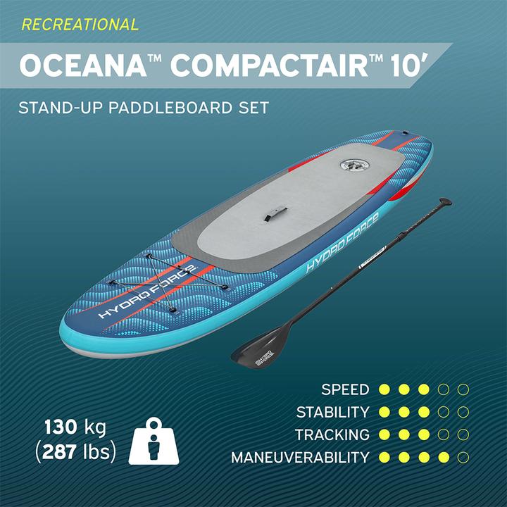 Image du produit Bestway Hydro Force Kit paddle SUP gonflable Oceana CompactAir avec pompe intégrée 3,05 m (10')