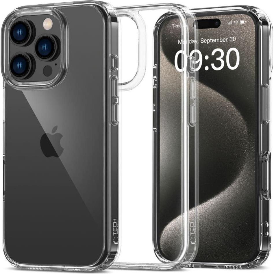 Tech-Protect FlexAir Hybrid Case for iPhone 16 Pro - Clear (Apple iPhone 16 Pro), Smartphone Hülle, Transparent