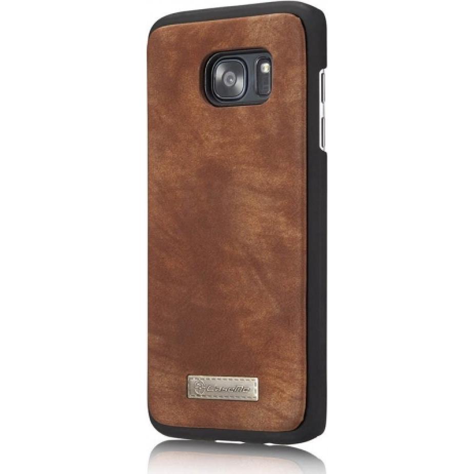 Caseme Samsung Galaxy S7 Edge Echtleder Portemonnaie Karten Hülle (Samsung Galaxy S7 Edge), Smartphone Hülle, Braun