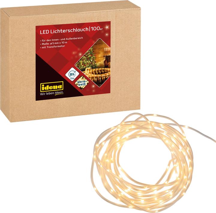 Idena Lichterschlauch 100 LED ww Ø 5mm 10m (15 m)