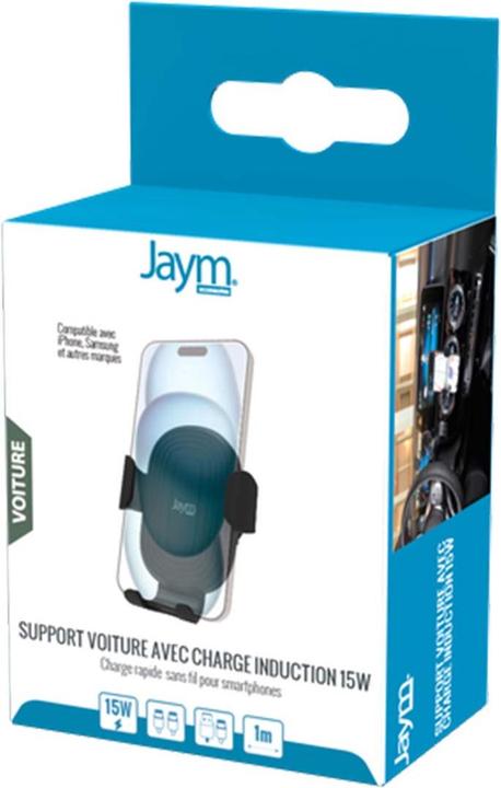 Actual product image Jaym Smartphone car holder with 15W induction charging and 2 mounts