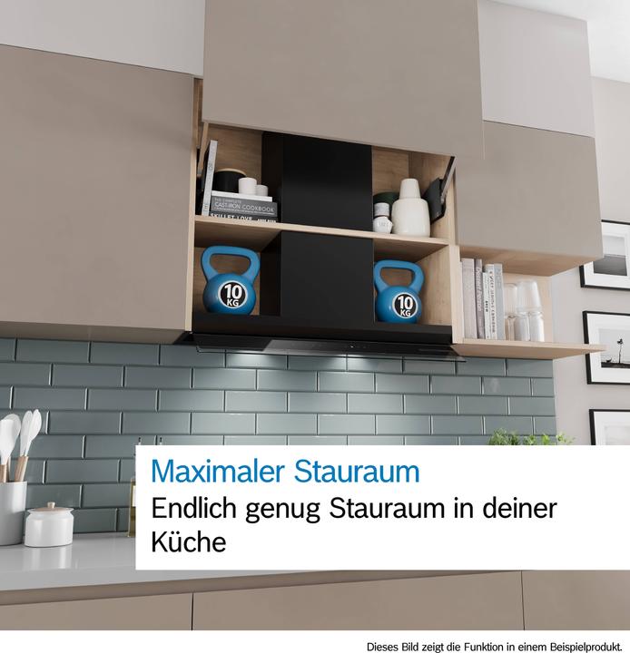 Produktbild Bosch Hausgeräte Serie 6, Integrierte Designhaube, 90 cm, Klarglas schwarz bedruckt, Mattschwarz, DBB97DP60