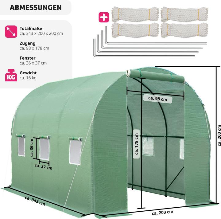 Actual product image tectake Greenhouse foil tunnel