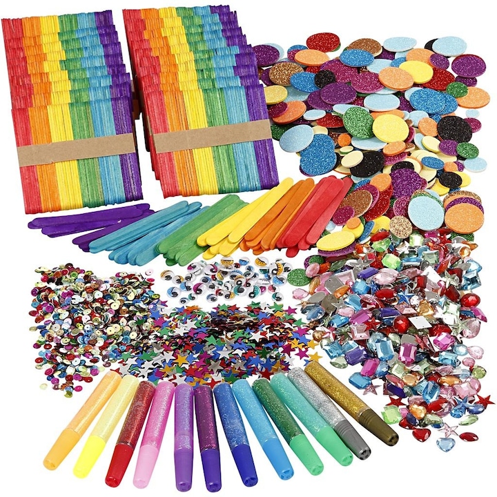 Immagine prodotto Creativ Company Kit fai da te glitter e bastoncini di legno Mega Set