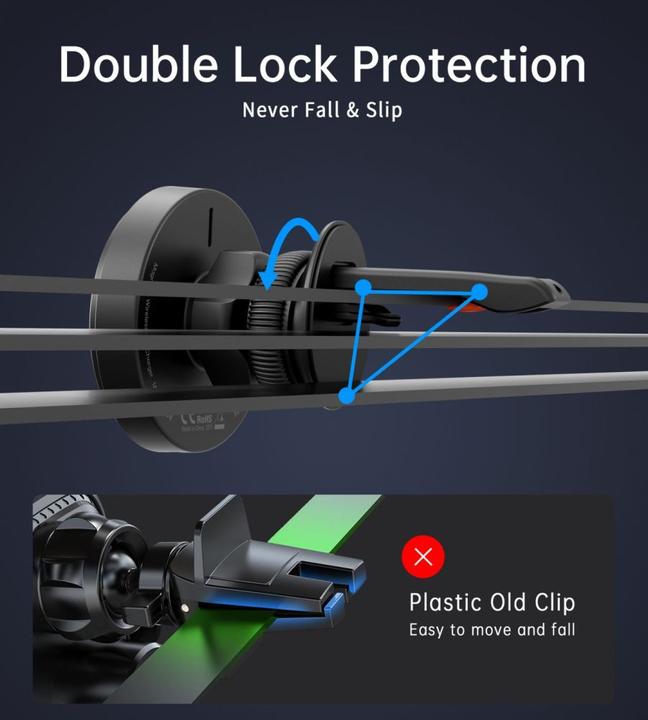 Actual product image Choetech T205-F magnetic holder with 15 W inductive charger - black