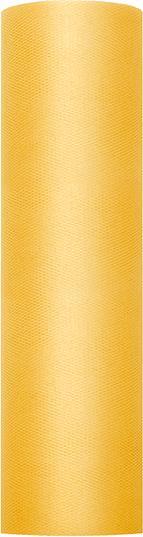 Actual product image Partydeco Tulle Plain, Stiff, yellow, 0.3 x 50m (1 pc. / 50 lm)