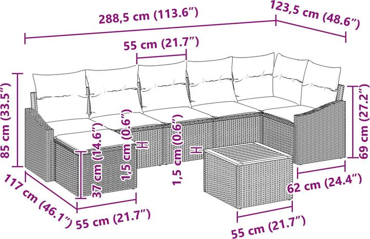 Produktbild vidaXL Garten-Sofa