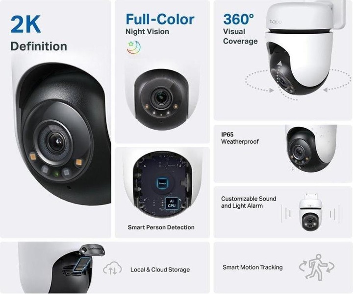 Actual product image TP-Link Tapo C510W 3MP 360° outdoor camera MicroSD (2304 x 1296 Pixels)
