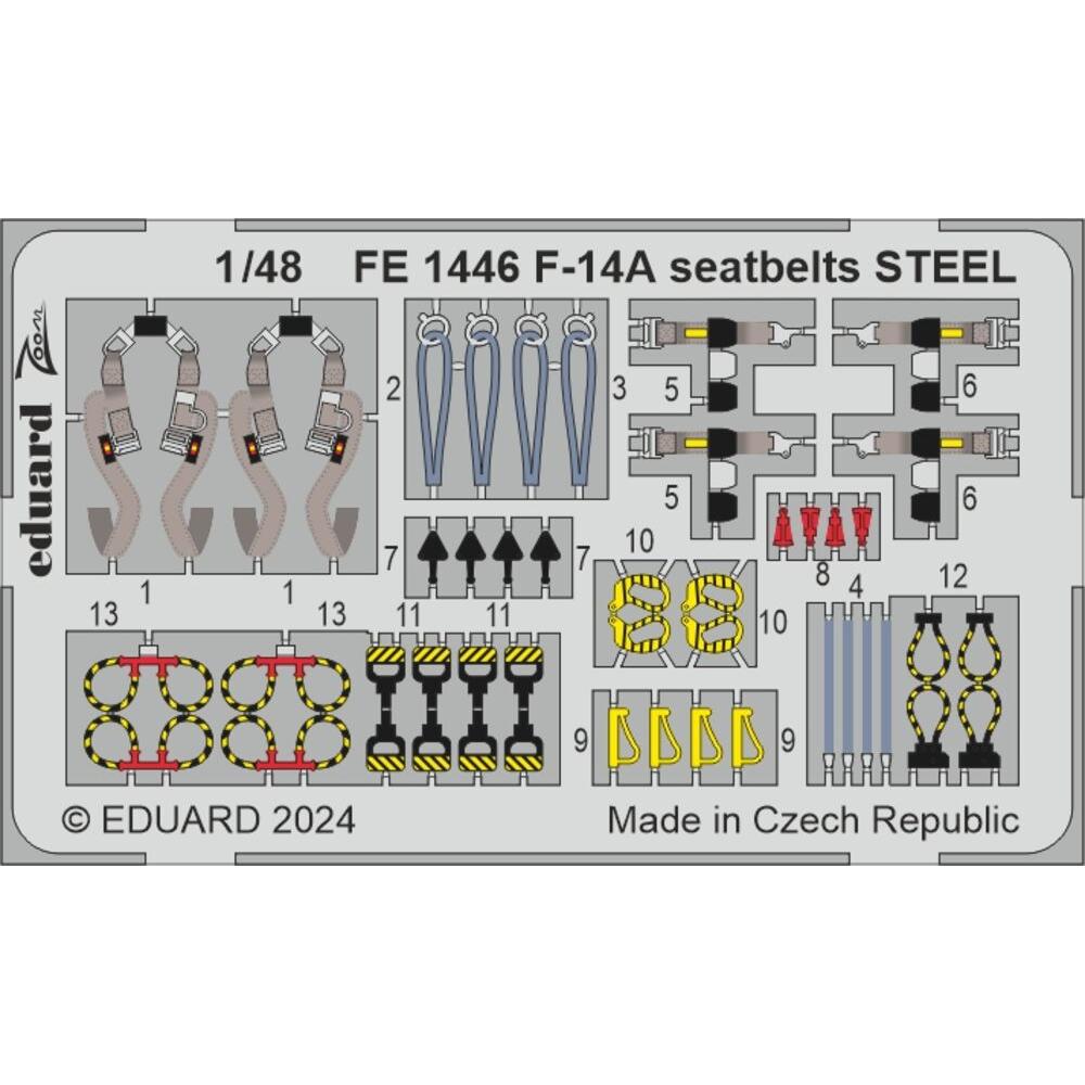 Eduard F-14A seatbelts STEEL GREAT WALL HOBBY