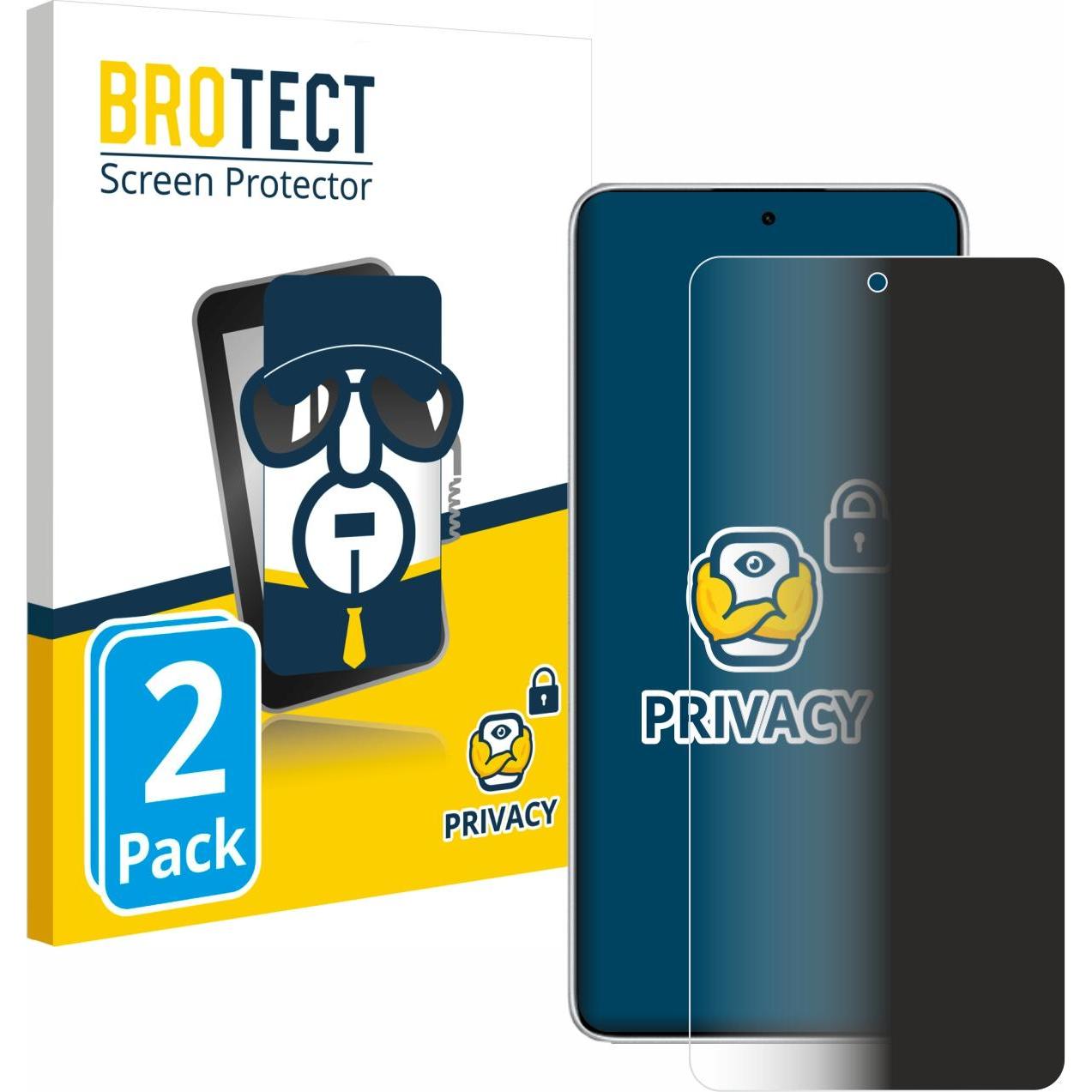 BROTECT Sichtschutzfolie Anti-Spy Privacy Folie Blaulicht-Schutz (2 Stück, Xiaomi Redmi Note 14), Smartphone Schutzfolie...