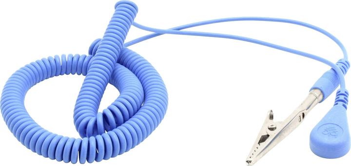 Produktbild Quadrios ESD-Erdungskabel 3.60 m Druckknopf 4 mm, Stecker, Krokodilklemme (Statikschutz)