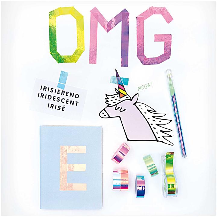 Produktbild Rico Design Klebeband Mirror Rainbow Tape weiss (19 mm)