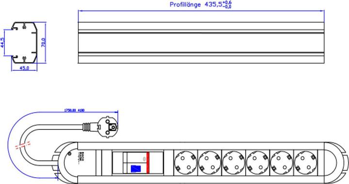 Image du produit Bachmann PRIMO 6xCEE7/3 1xFI power 2m (6x, CEE 7/3, 2 m)