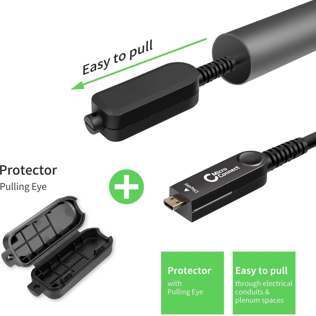 Thumbnail - MicroConnect Premium Optic HDMI A-D Cable (70 m, HDMI), Video Kabel