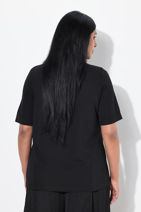 Actual product image Ulla Popken Flower Brooch Short Sleeve Tee (54)