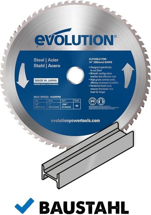 Image du produit Evolution TCT pjūklo diskas skirtas 255 mm