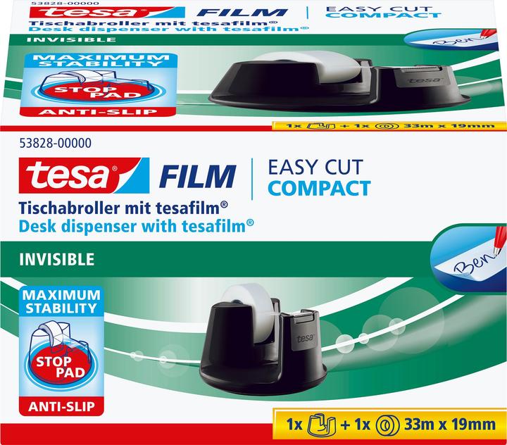 Produktbild tesa tesafilm COMPACT Tischabroller, Klebeband-Spender mit Anti-Rutsch-Boden, inkl. 1 Rolle tesafilm