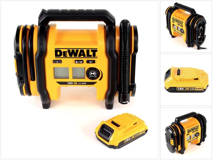 1x DeWALT DCC 018 N Akku-Luftkompressor, 1x DeWALT DCB183 2,0 Ah Akku, ohne Ladegerät