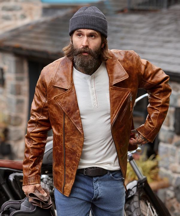 Immagine prodotto Joe Browns Biker Style Zip Up Leather Jacket (L)