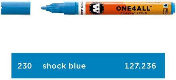 Image du produit Molotow Stylo feutre One4all 127HS shock blue middel (Bleu, 2 mm, 1 x)