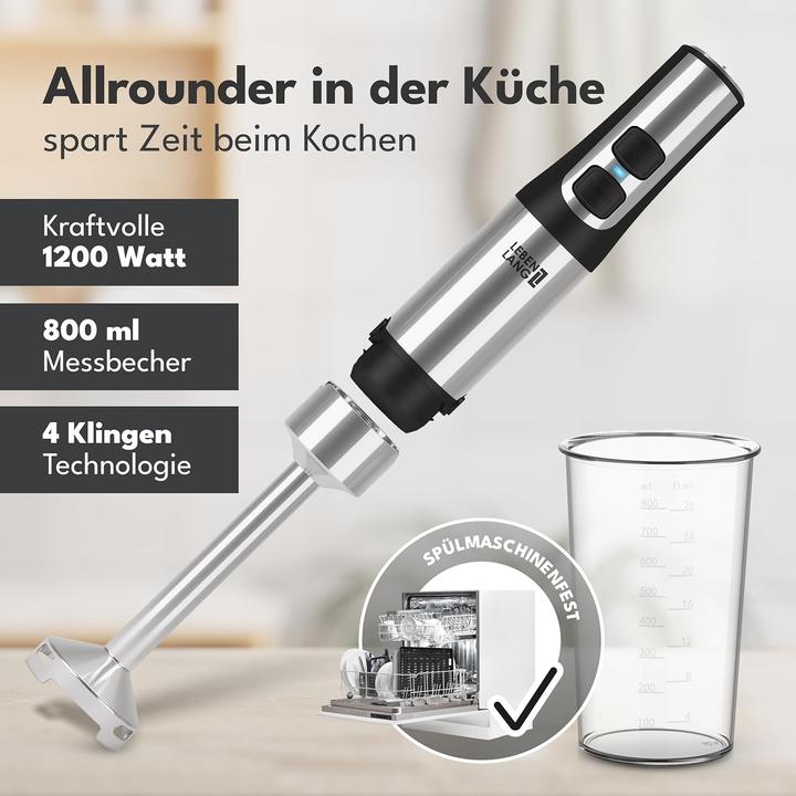 Immagine prodotto Lebenlang Stabmixer Edelstahl
