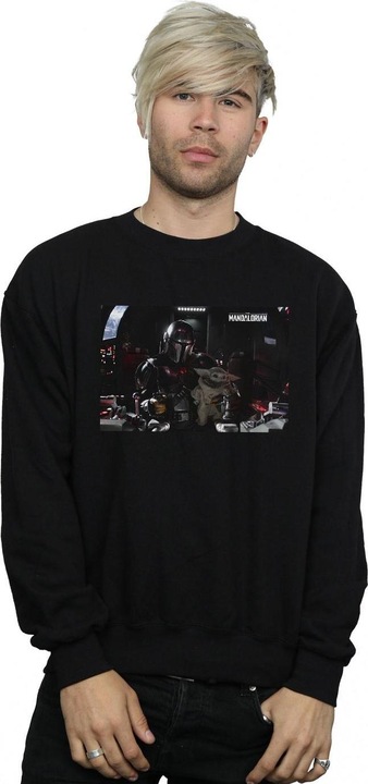 Actual product image Star Wars Mens The Mandalorian Mando And Co-Pilot Sweatshirt (L)