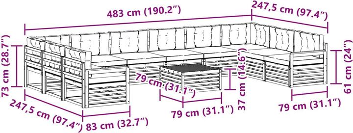 Produktbild vidaXL Outdoor-Sofa