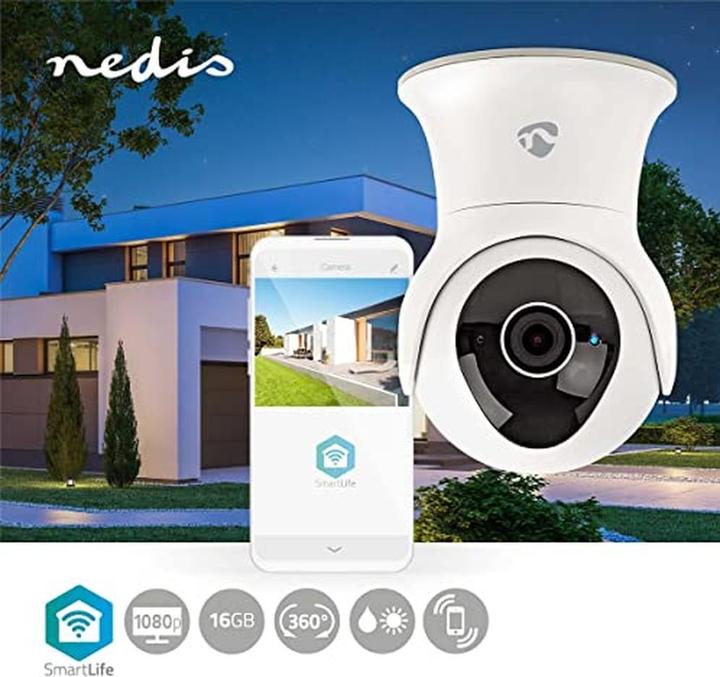 Produktbild Nedis Smartlife Aussenkamera Wi-Fi Full HD 1080p IP65 Cloud / Internal 16GB 12 VDC mit Bewegungssenso (1920 x 1080 Pixels)