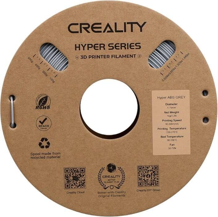 Actual product image Creality Hyper (ABS, 1.75 mm, 1000 g, Grey)