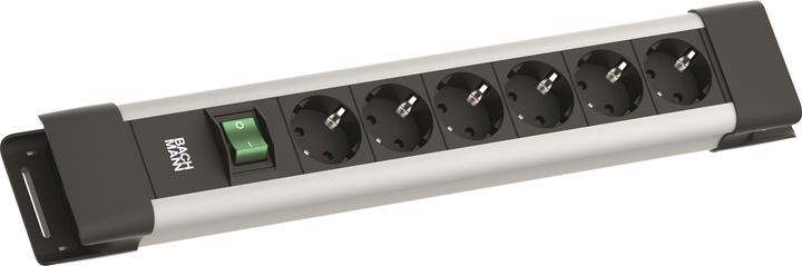 Actual product image Bachmann CONNECTUS 6-Fach Steckdosenleiste (Robuste Mehrfachsteckdose mit Schalter und 2m Kabel) Gra (6 x, CEE 7/3, 2 m)