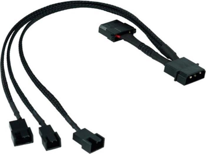 Produktbild Phobya Y-Adapter (30 cm, 3 Pin, 4 pin Molex, 4 pin PWM)