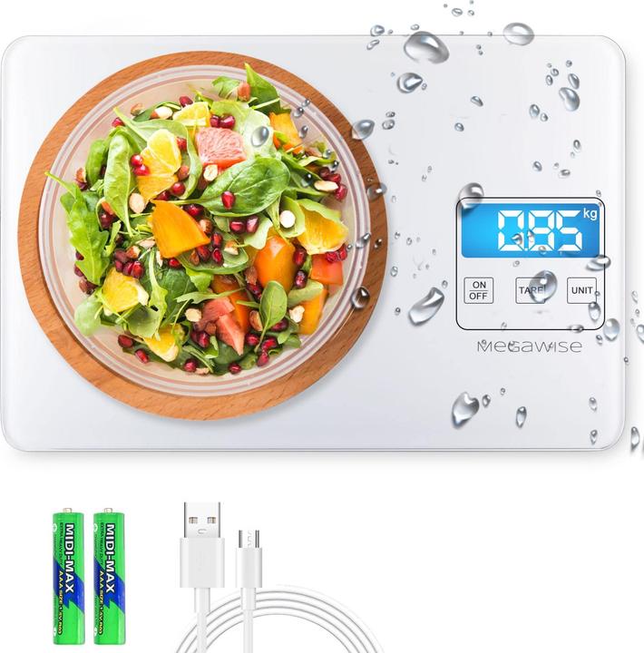 Megawise Digitale Küchenwaage mit 33lb Kapazität und Tara-Funktion