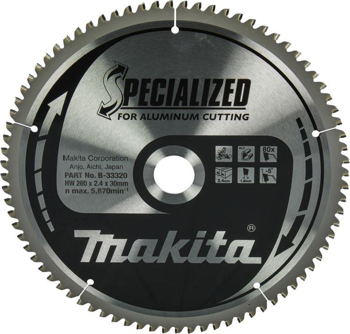 Image du produit Makita LAME 260x30mm 80 DENTS ALUMINIUM