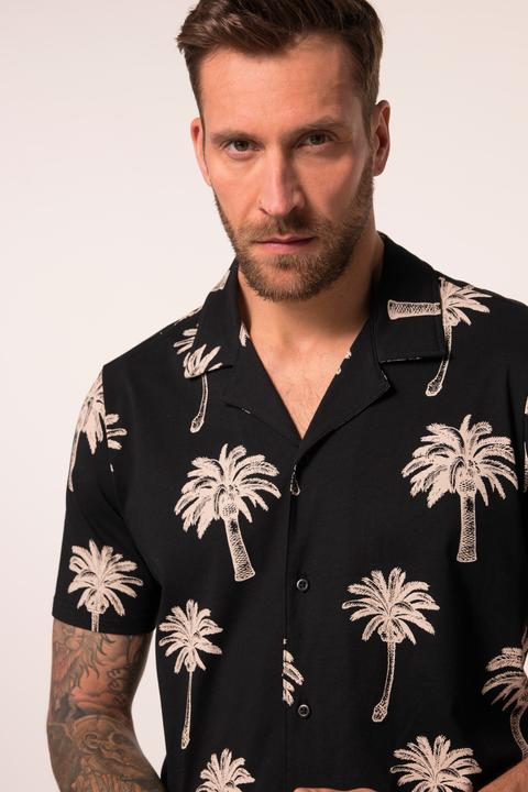 Actual product image JP1880 pyjamas, homewear, short two-piece, all-over print, shirt with Cuba collar, up to 8 XL (8XL)