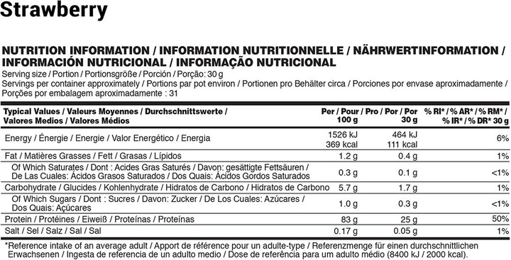 Nutritional values and ingredients Optimum Nutrition Gold Standard Isolate (Vanilla, 1 pcs., 930 g)