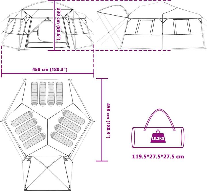 Produktbild vidaXL Campingunterstand (16.60 kg)