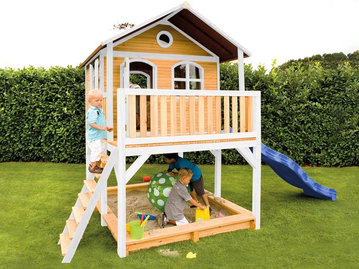 Actual product image Axi Marc Playhouse Brown/White with Blue Slide