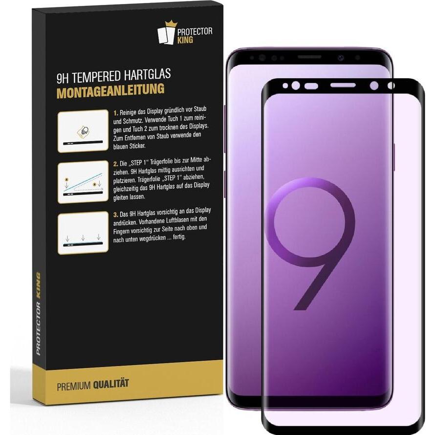 Thumbnail - Protectorking 3x echtes Tempered 9H Panzerhartglas 3D KLAR (3 Stück, Samsung Galaxy S9+), Smartphone Schutzfolie, Transp...