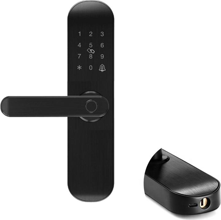 Actual product image PNI Yala Smart Hotel Access SafeHome PTY500BL WiFi, left, access with fingerprint, code, card, lock (Fingerprint, Key, Key card)