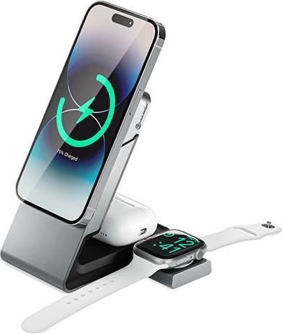 Actual product image Alogic Matrix 3-in-1 Magnetic Charging Dock with Apple Watch Charger - White