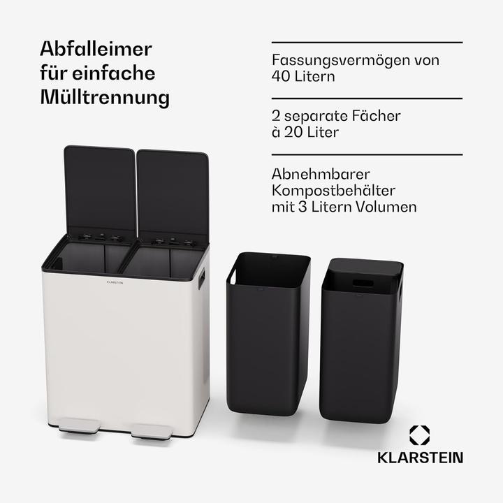 Image du produit Klarstein EcoVista Mülleimer (43 l)